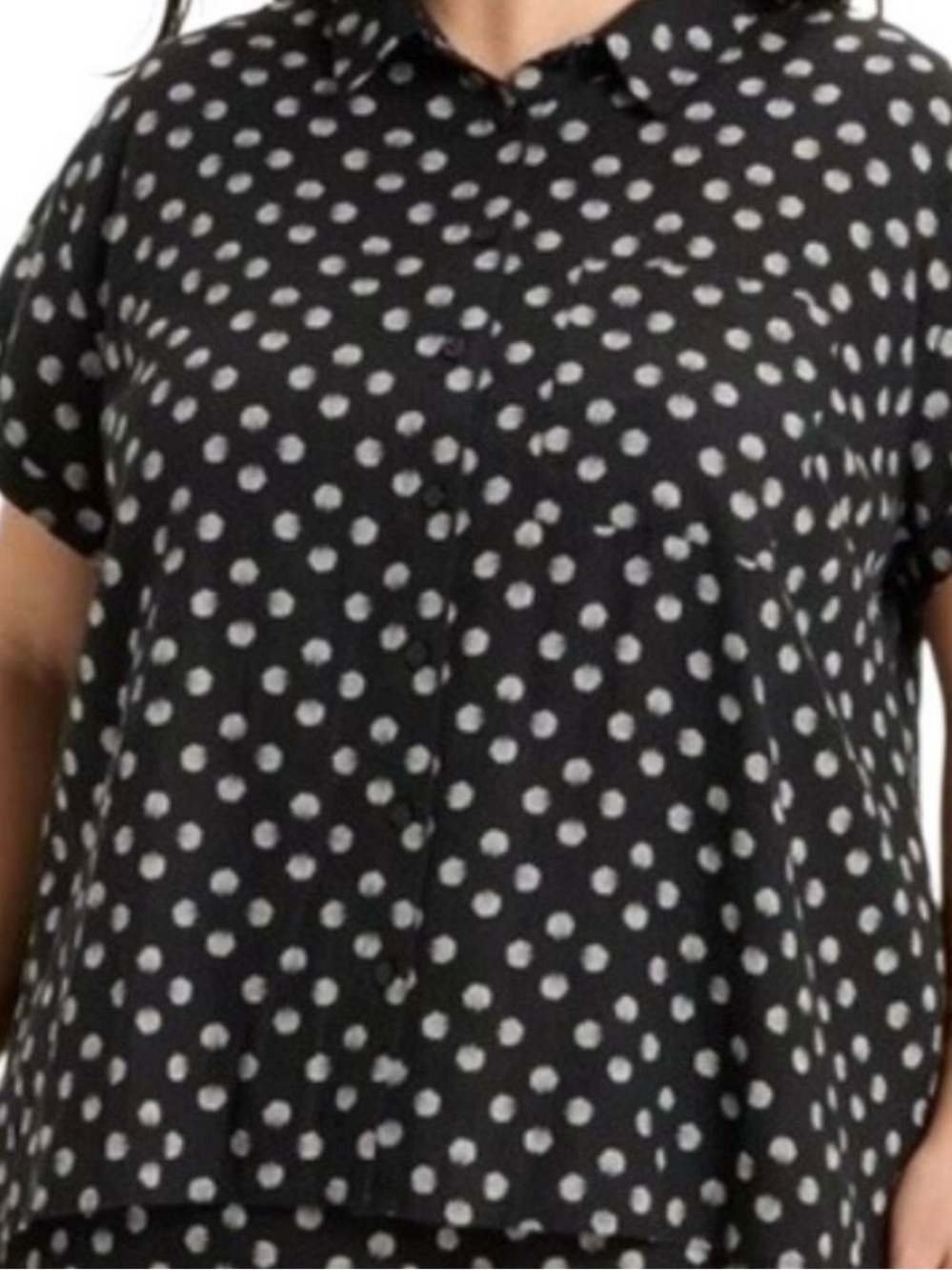 Ava & Viv Black and White Seashell Print Button-Down Shirt
